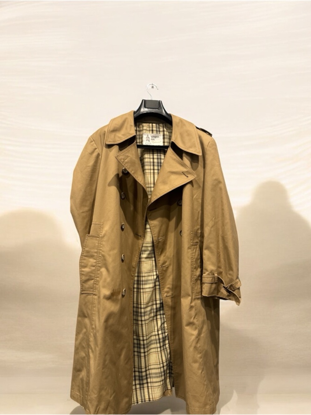 London Fog Khaki Trench Coat with Plaid Lining